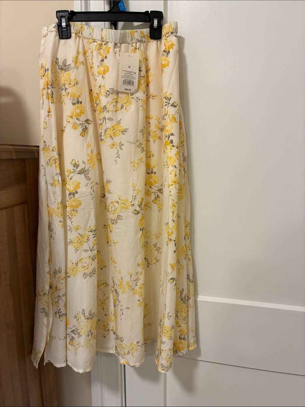 Target A New Day Cream Maxi Skirt with Yellow Floral Print